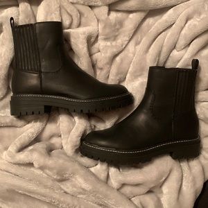 Time and Tru black pleather Chelsea boots